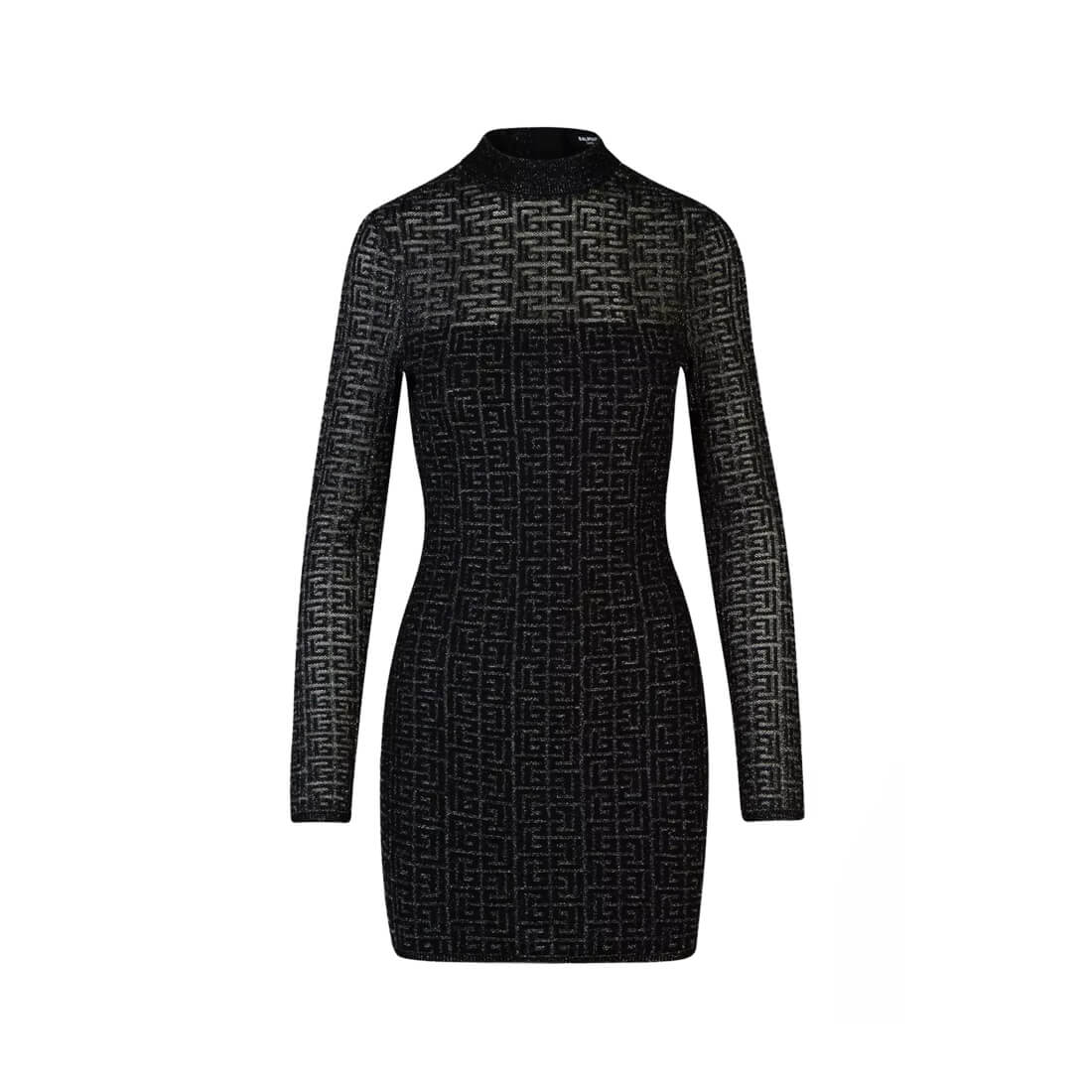 Black Velvet Bow Trim Long Sleeve Womens Dresses - Figura 4