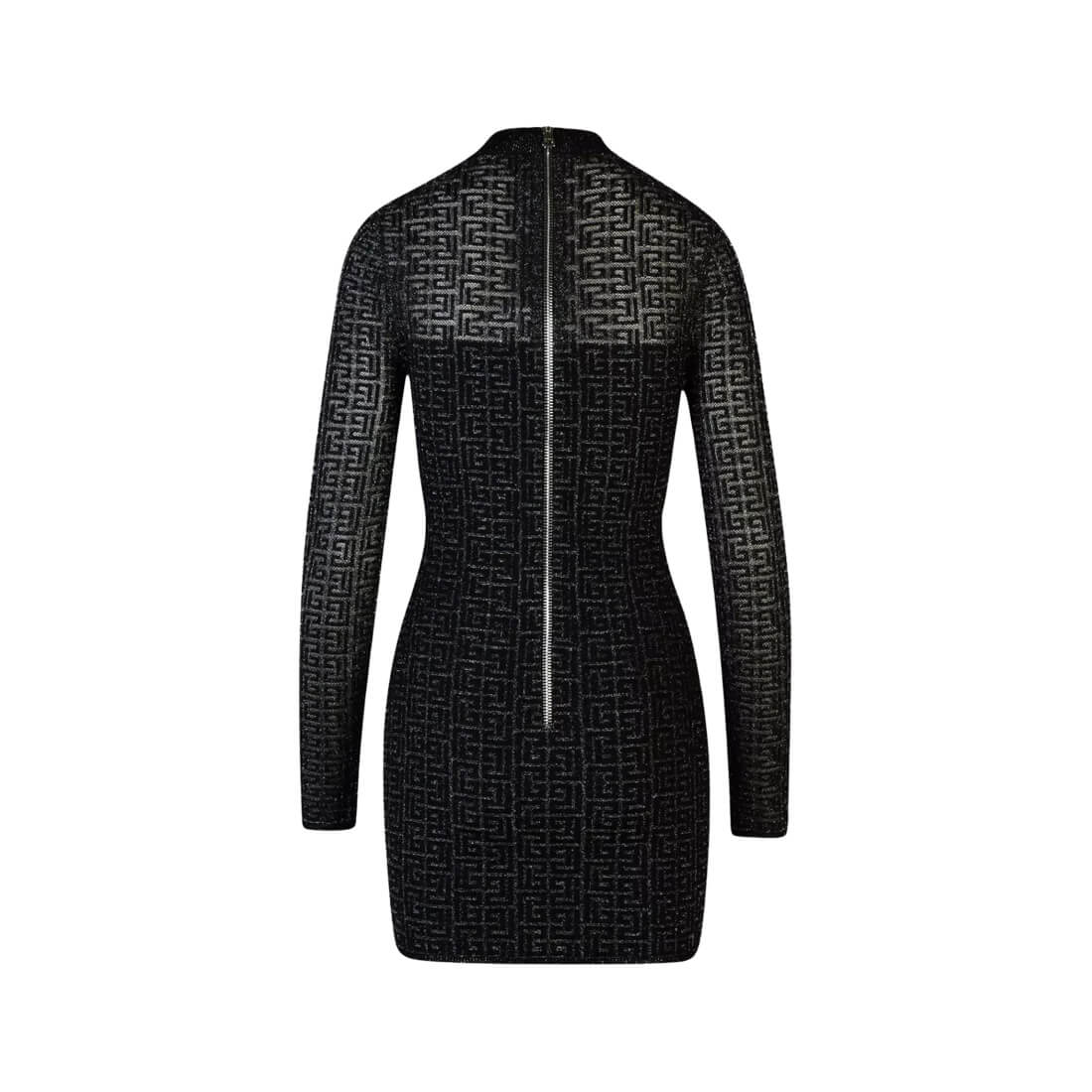 Black Velvet Bow Trim Long Sleeve Womens Dresses - Figura 2